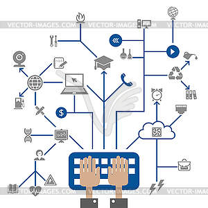 Science network - vector image