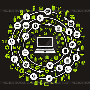 Computer technics circulation - vector clipart