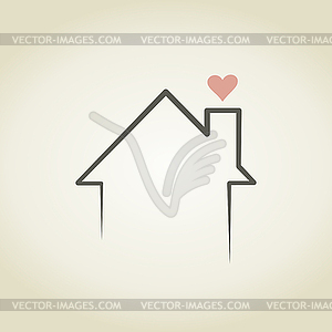 Love house - vector image