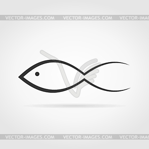 Silhouette fish - vector image