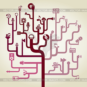 Music labyrinth - vector image