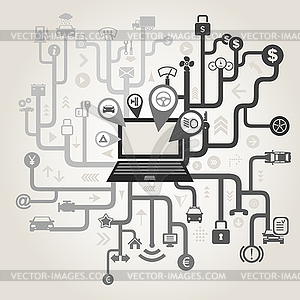 Transport computer - vector clip art