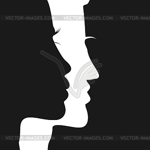 Female man head - vector clipart