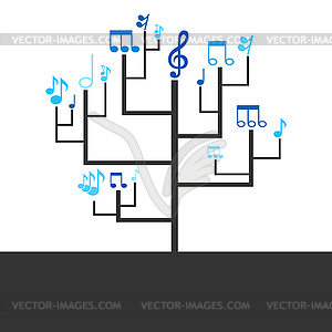 Дерево Абстрактный музыка - клипарт в формате EPS