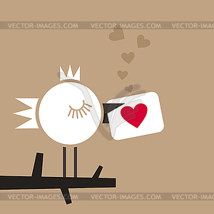 Enamoured bird - royalty-free vector image