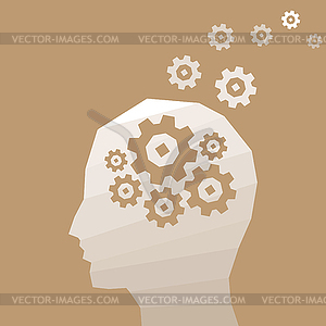 Head thinks - vector image