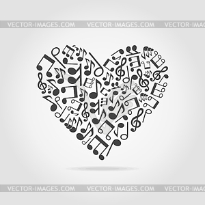 Musical heart - vector image