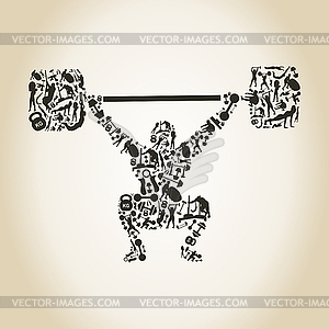 Weightlifter - color vector clipart