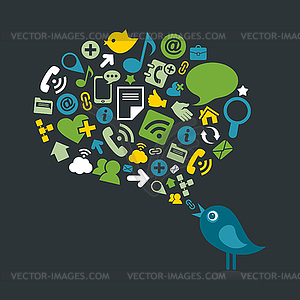 Social bird - vector image