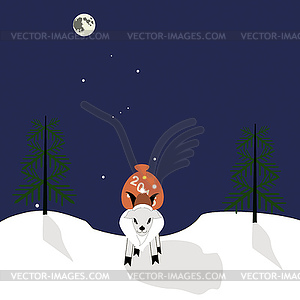 Goat with gifts - vector clipart