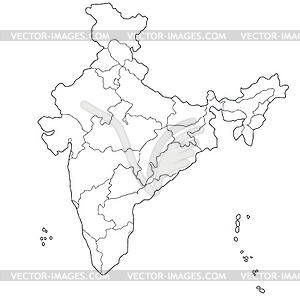 Map of India - royalty-free vector clipart