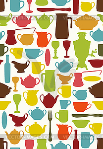 Tableware seamless - vector clipart
