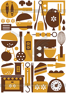 Kitchen pattern - vector clipart