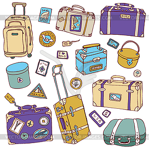 Vintage suitcases set. Travel  - vector clipart