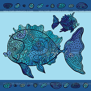 Abstract Cartoon Sea Fish - vector clip art