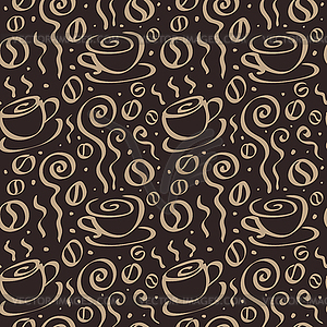Seamless Coffee background - vector EPS clipart