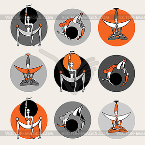 Set of yoga poses - royalty-free vector image