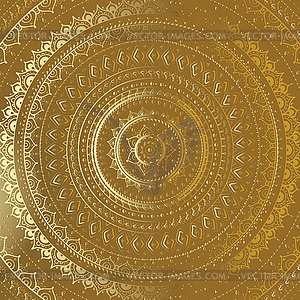 Gold Mandala. Indian decorative pattern - vector clipart
