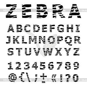 ZEBRA alphabet - vector image