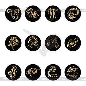 Horoscope Zodiac Star signs, set - vector image