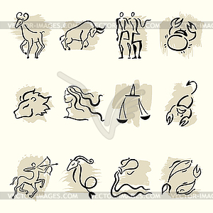 Horoscope Zodiac Star signs, set - vector image