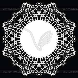 Crochet lace mandala - vector image