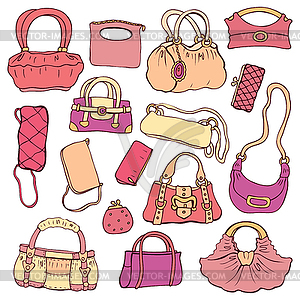 Женские сумочки. Установка - векторный дизайн