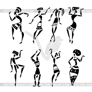 African silhouette set - vector clipart / vector image