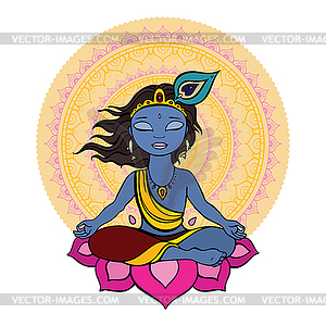 Hindu God Krishna - vector image