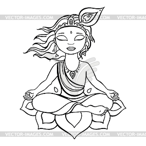 Индуистского бога Кришны - клипарт в формате EPS