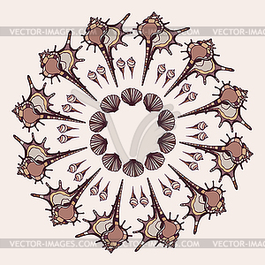 Mandala made of Seashells - vector clip art