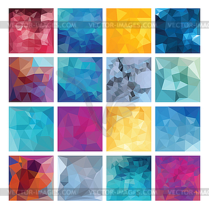 Polygonal background set - vector clipart