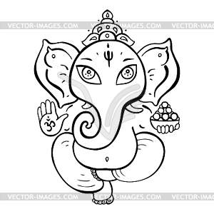 Hindu God Ganesha - vector clip art