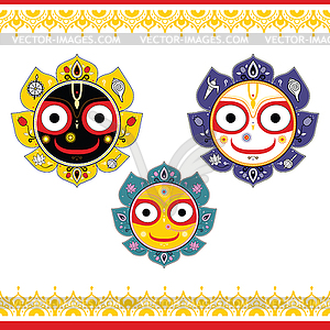 Jagannath. Indian God of Universe - color vector clipart