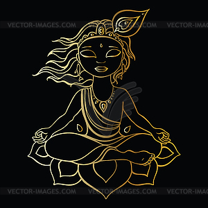 Hindu God Krishna - vector image