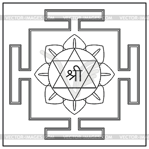 Yantra Goddess Lakshmi - vector clip art