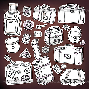 Vintage suitcases set. Travel  - vector clip art