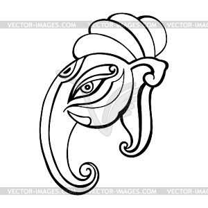 Elephant head.. Ganesha  - vector image
