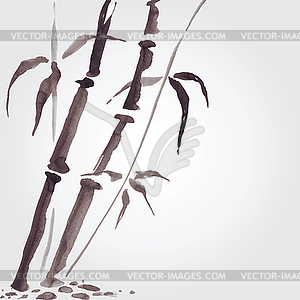 Bamboo in Chinese style - color vector clipart