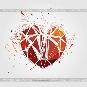 Abstract broken heart. 3d  - vector image