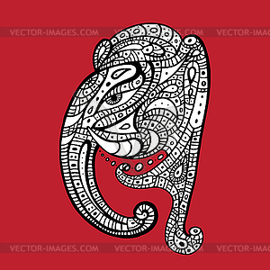 Elephant head.. Ganesha  - vector image