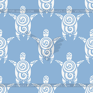 Sea Turtles. Seamless pattern - vector image