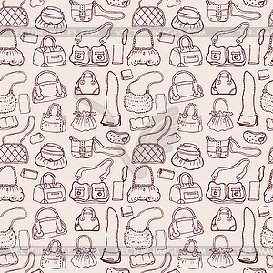 Women handbags. Seamless pattern - vector clip art