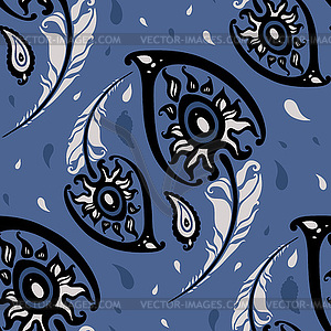 Beautiful peacock Feathers. Seamless background - vector clipart