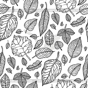 Leaves. Seamless background - vector clip art