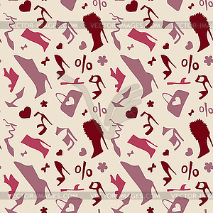 Women shoes. Seamless pattern - color vector clipart