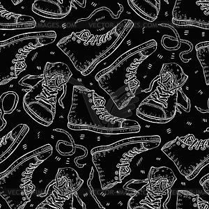 Sneakers. Seamless background - vector image