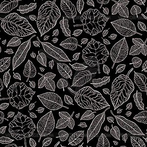 Leaves. Seamless background - vector clip art