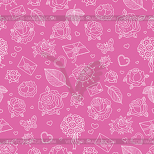 Seamless wedding patterns - color vector clipart