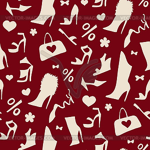 Women shoes. Seamless pattern - vector image